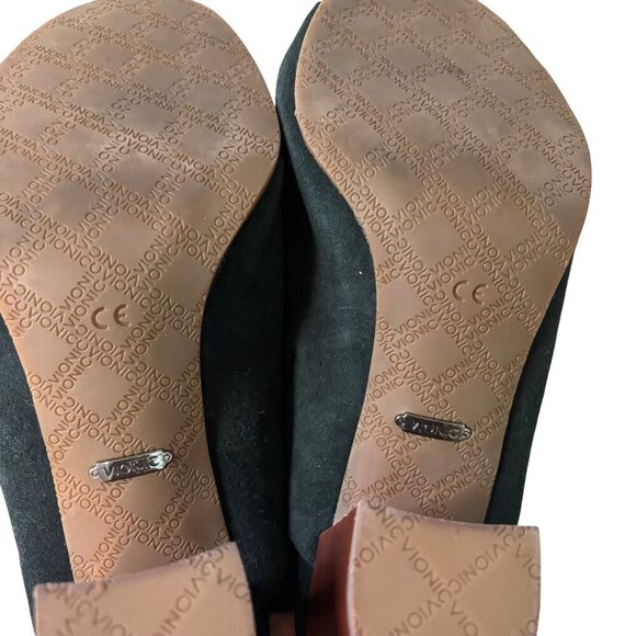 Vionic Kaia Women's Black Suede Block Stacked Heel Sandal Peep Toe Size 9.5 - Picture 8 of 9